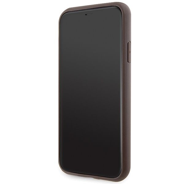 Guess case for iPhone 11 GUHCN61P4SNW brown HC 4G Stripe 3666339170110