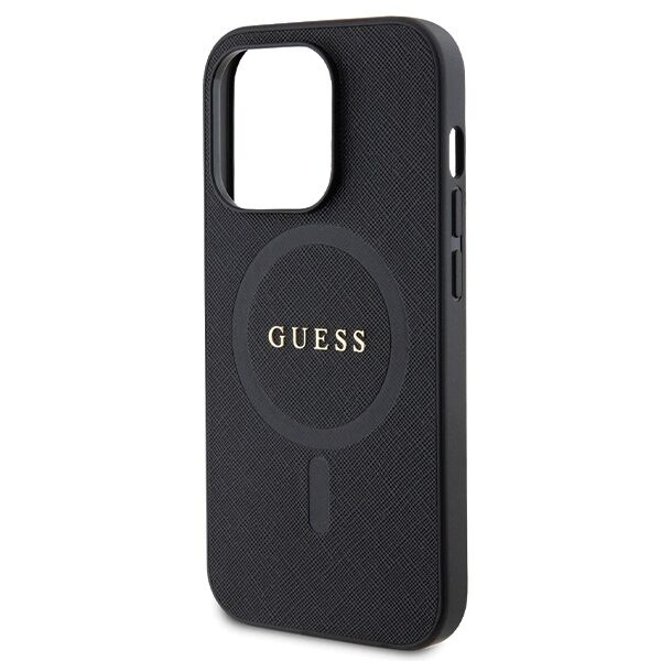 Guess case for iPhone 14 Pro 6,1&quot; GUHMP14LPSAHMCK black HC PU Saffiano Magsafe 3666339155742