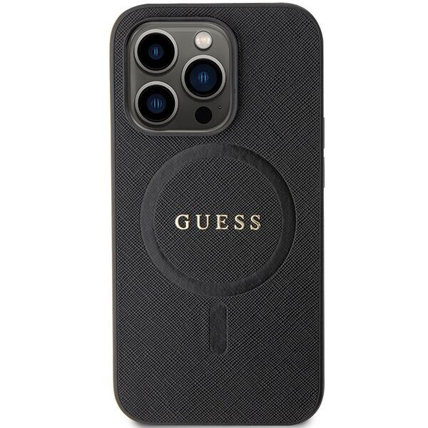 Guess case for iPhone 14 Pro Max 6,7&quot; GUHMP14XPSAHMCK black HC PU Saffiano Magsafe 3666339155759