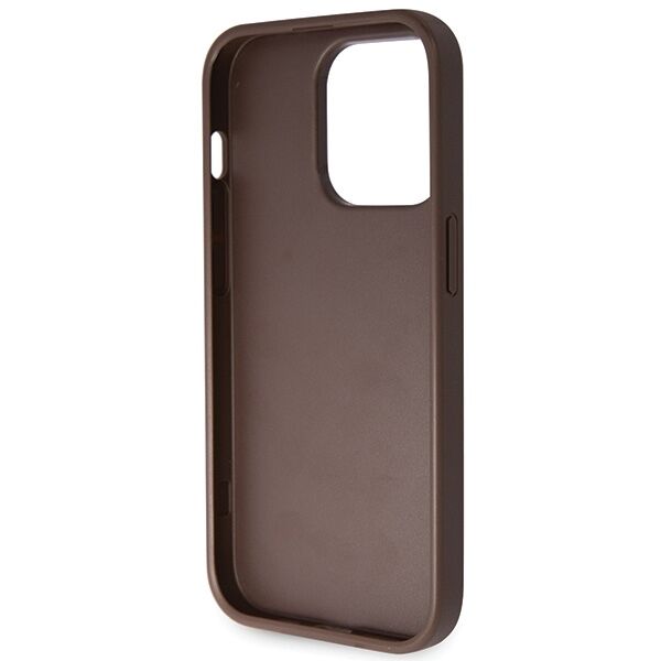 Guess case for iPhone 14 Pro 6,1&quot; GUHCP14LP4TDSCPW brown HC PU Leather Metal Logo Strass Crossbody 3666339146924