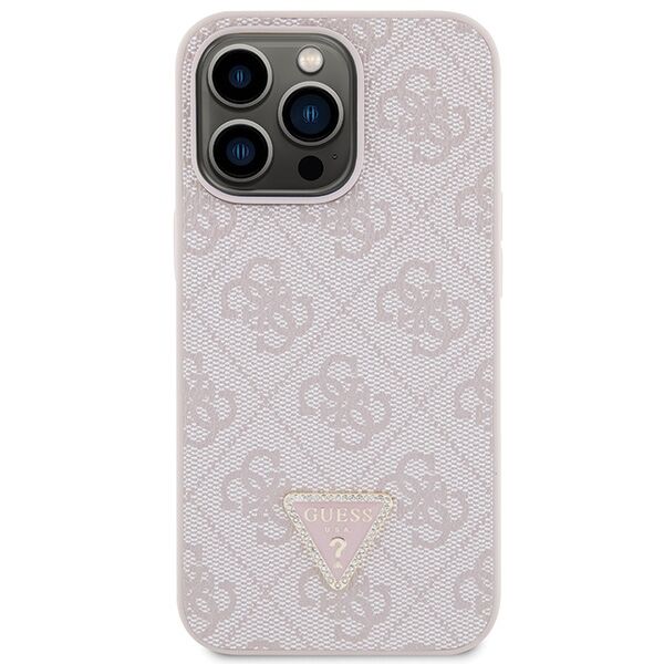 Guess case for iPhone 13 Pro Max 6,7&quot; GUHCP13XP4TDSCPP pink HC PU Leather Metal Logo Strass Crossbody 3666339147174