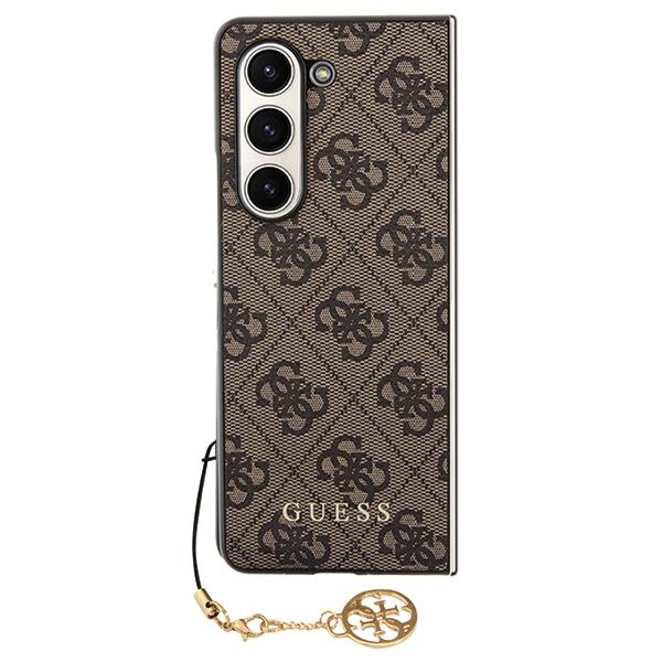 Guess case for Samsung Galaxy Z Fold 5 GUHCZFD5GF4GBR brown HC PU 4G Charm 3666339171971