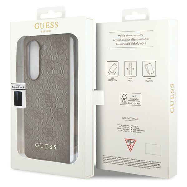Guess case for Samsung Galaxy Z Fold 5 GUHCZFD5GF4GBR brown HC PU 4G Charm 3666339171971
