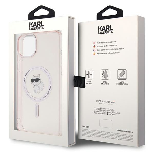 Karl Lagerfeld case for iPhone 15 Plus 6,7&quot; KLHMP15MHFCCNOP pink HC Magsafe IML C 3666339162528