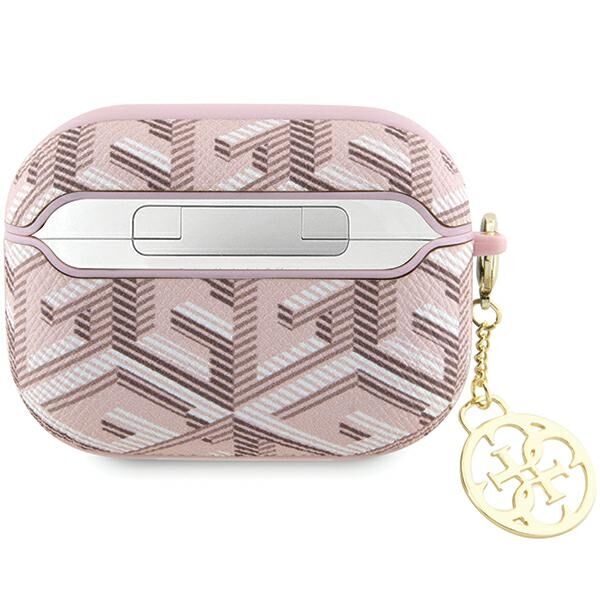 Guess case for AirPods Pro 2 GUAP2PGCE4CP pink Gcube Classic Gold Logo W/Charm 3666339171209