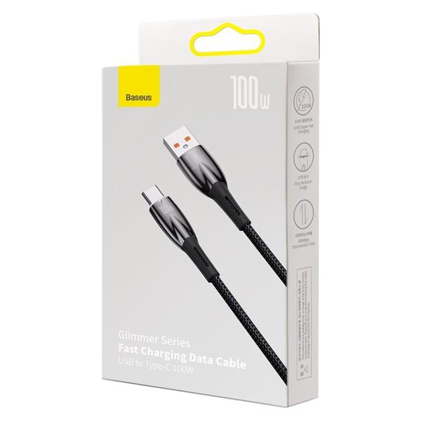 Baseus cable Glimmer USB - USB-C 1,0m black 100W 6932172617967