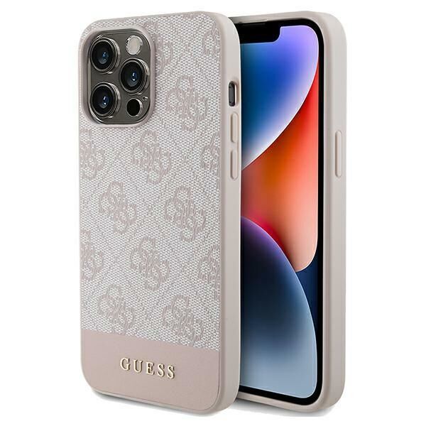 Guess case for iPhone 14 Pro 6,1&quot; GUHCP14LG4GLPI pink HC PC/TPU 4G PU BOTTOM STRIPE 3666339218966