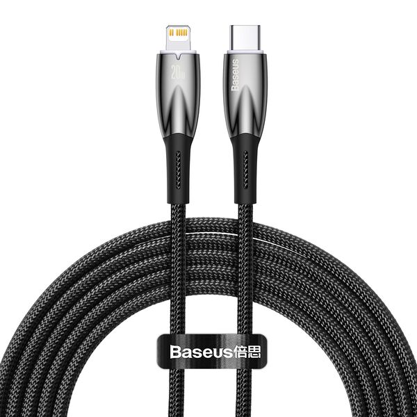 Baseus Glimmer Series Fast Charging Data Cable Type-C to iP 20W 2m Black 6932172617875
