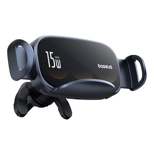 Baseus LightChaser Series Triple-Coil Wireless Charging Electric Car Mount Cluster Black 6932172654306