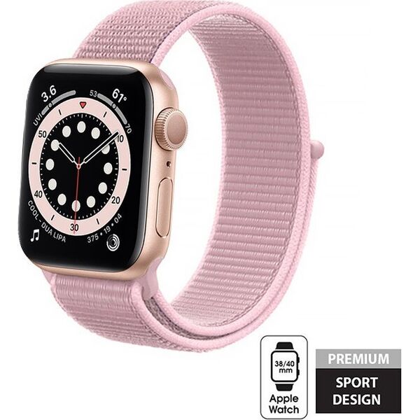 Crong Pasek sportowy Crong Nylon do Apple Watch 38/40mm (Powder Pink)