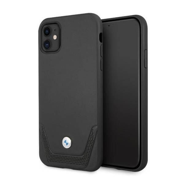 Original Case IPHONE 11 BMW Hardcase Leather Perforate (BMHCN61RSWPK) black 3666339011802