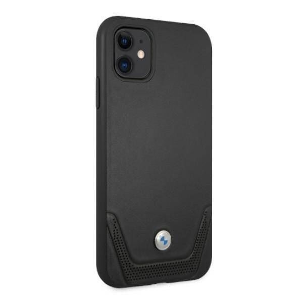 Original Case IPHONE 11 BMW Hardcase Leather Perforate (BMHCN61RSWPK) black 3666339011802