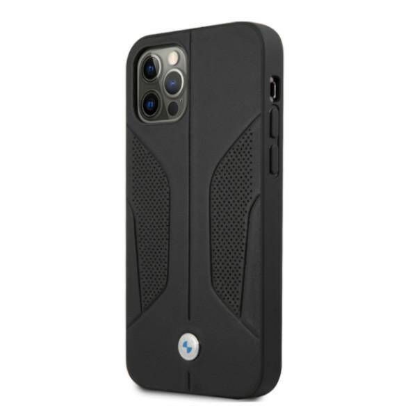 Original Case IPHONE 12 PRO MAX BMW Hardcase Leather Perforate Sides (BMHCP12LRSCSK) black 3666339011000