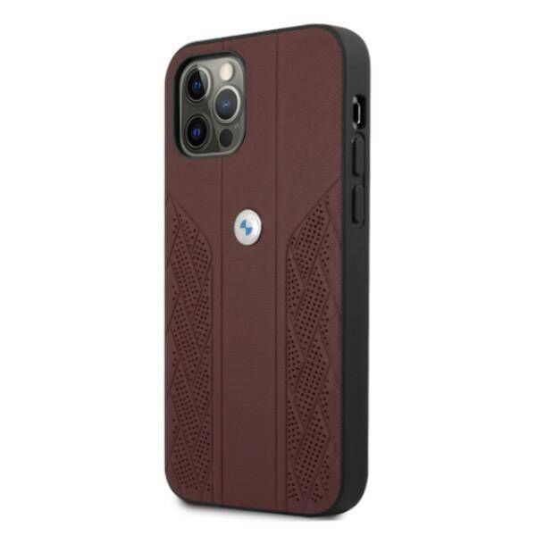 Original Case IPHONE 12 PRO MAX BMW Hardcase Leather Curve Perforate (BMHCP12LRSPPR) red 3666339010881