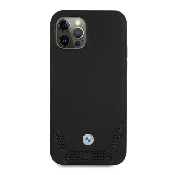 Original Case IPHONE 12 PRO MAX BMW Hardcase Leather Perforate (BMHCP12LRSWPK) black 3666339010829