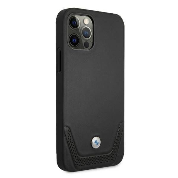 Original Case IPHONE 12 PRO MAX BMW Hardcase Leather Perforate (BMHCP12LRSWPK) black 3666339010829