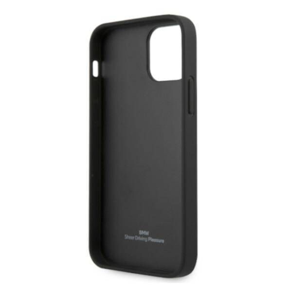 Original Case IPHONE 12 / 12 PRO BMW Hardcase Leather Perforate (BMHCP12MRSWPK) black 3666339010812