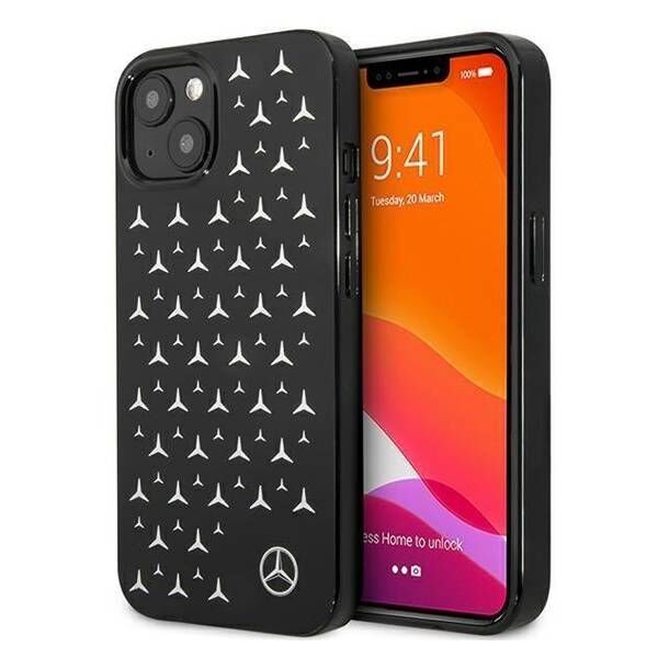 Case IPHONE 13 MINI Mercedes Hardcase Silver Stars Pattern (MEHCP13SESPBK) black 3666339020217