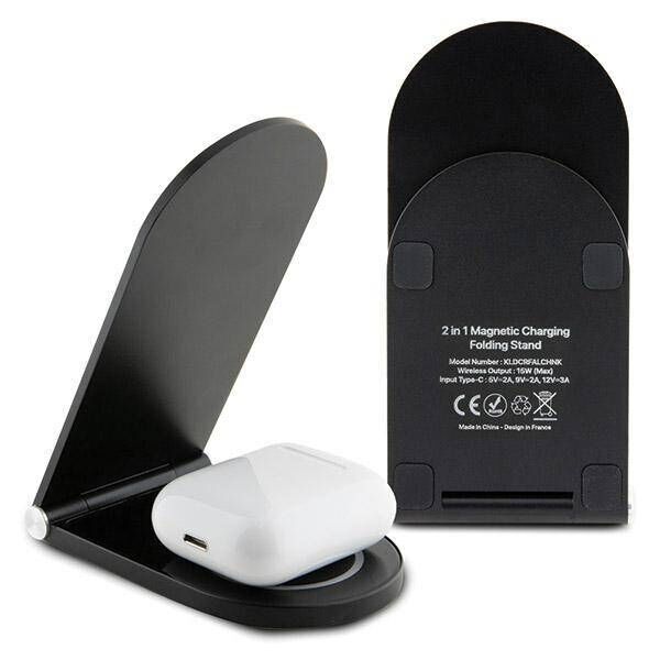 Inductive Charger 15W Foldable 2in1 Karl Lagerfeld Choupette MagSafe KLDCRFALCHNK black/black 3666339170516