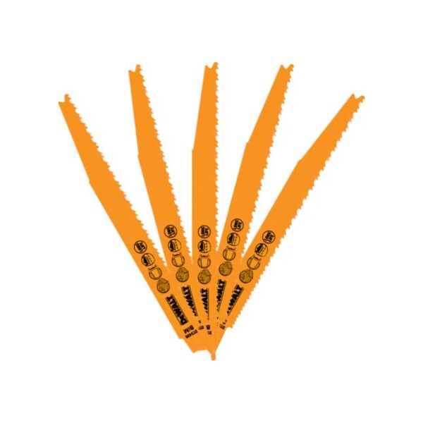 Dewalt brzeszczot do piły szablastej 203mm,2.4-4.6mm, 5 sztuk uniwersalne (DT2406-QZ)