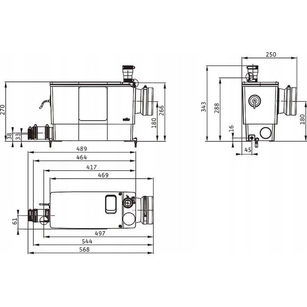 Wilo Wilo-DrainLift MINI3-XS/WC-EF kompaktowa pompownia ścieków z fekaliami