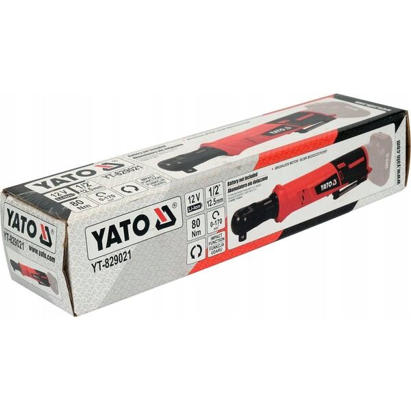 Yato YT. RATCHET 12V 80Nm 1/2"... WITHOUT CHARGER AND BATTERY