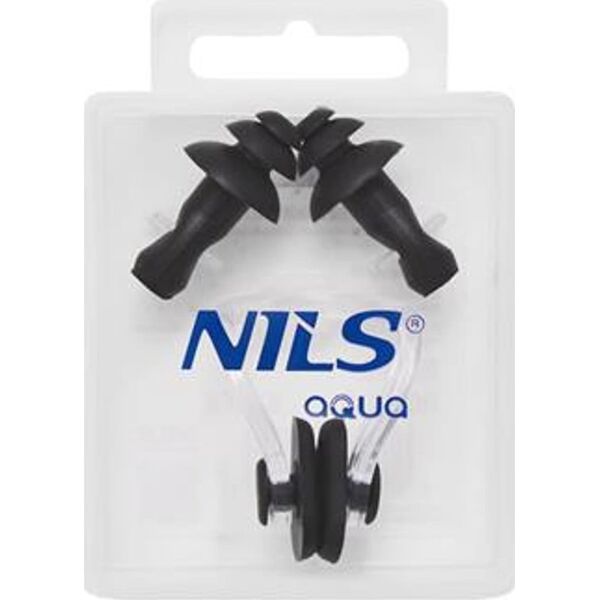 Nils Extreme NQAW30 CZARNY ZESTAW PŁYWACKI SILIKONOWE ZATYCZKI DO USZU I NA NOS NILS AQUA