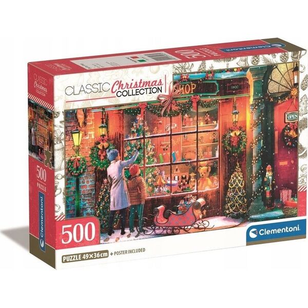 Clementoni CLE puzzle 500 Compact ChristmasOld Toy Shop 35567
