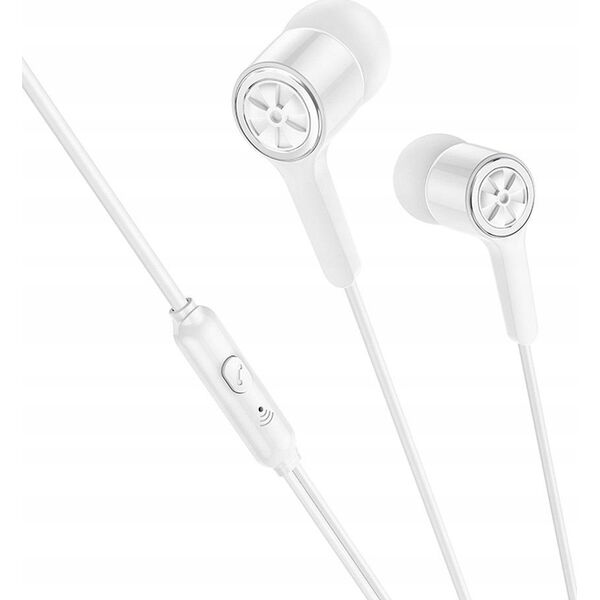 Słuchawki Hoco HOCO słuchawki przewodowe Jack 3,5 mm z mikrofonem M104 białe