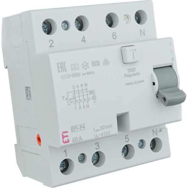 Eti-Polam Wyłącznik różnicowoprądowy 4P 40A 0,03A EFI-P4 A 40/0.03 002061512