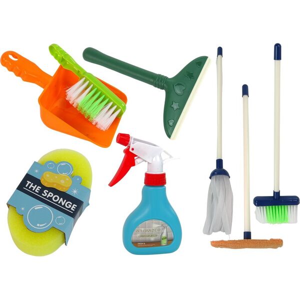 LeanToys Zestaw do Sprzątania Cleaning Set 11 Elementów AGD Mop Miotła Wiadro