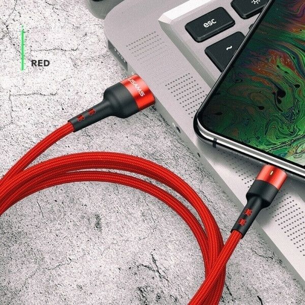 Kabel USB Usams USB-A - Lightning 1 m Czerwony (63759-uniw)