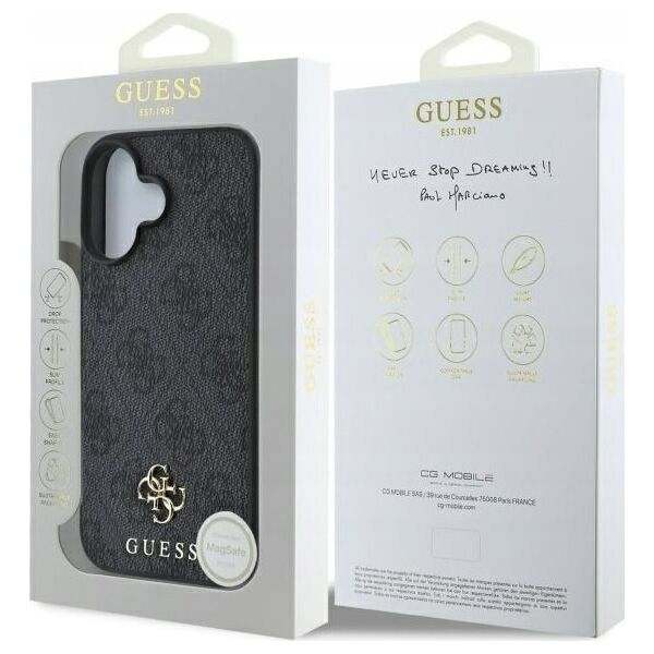 Guess GUHMP16SP4SM4MK iPhone 16 6.1" black/black hardcase 4G Small Classic MagSafe