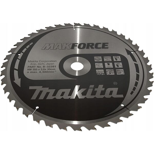 Makita MAKITA ΔΙΚΥΛΛΟ ΠΡΙΟΝΙ 355x30x40z MAKFORCE WOOD 13507496 88381421096