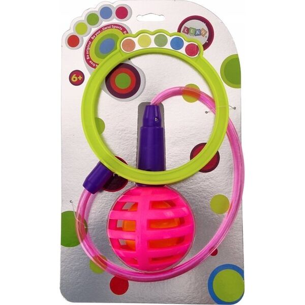 LeanToys Skakanka Skipper Hula Hop Na Nogę Różowa Diody LED