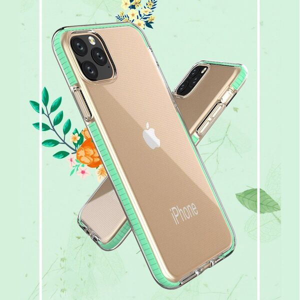 Hurtel Spring Case pokrowiec żelowe etui z kolorową ramką do iPhone 11 Pro Max ciemnoniebieski