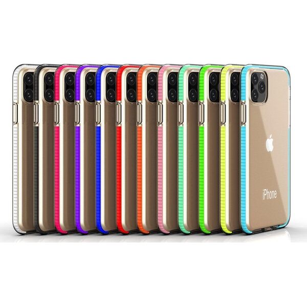 Hurtel Spring Case pokrowiec żelowe etui z kolorową ramką do iPhone 11 Pro Max ciemnoniebieski