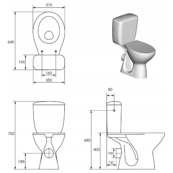 Deska sedesowa Sourcing TOILET COVER SENATOR