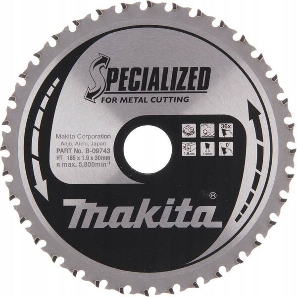 Makita MAKITA ΔΙΚΥΛΙΚΟ ΠΡΙΟΝΙ 185x30x36z ΕΞΕΙΔΙΚΕΥΜΕΝΟ ΜΕΤΑΛΛΟ 13507582 88381422291