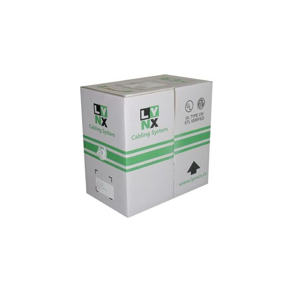 Lynx CS Kabel instalacyjny, Cat6, drut, PVC, 305m box (LX-SLD-UTP6-GR)