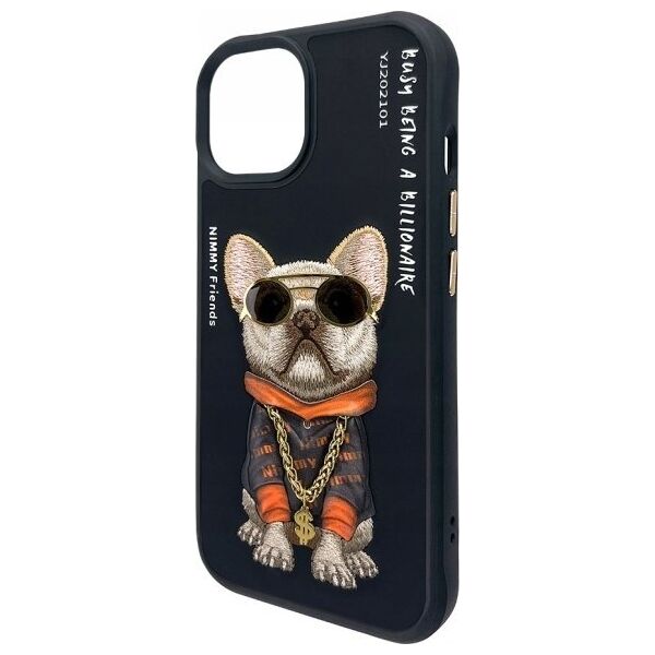 Nimmy iPhone 15 6.1" case black/black Glasses Cool Dog