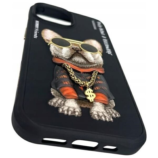 Nimmy iPhone 15 6.1" case black/black Glasses Cool Dog