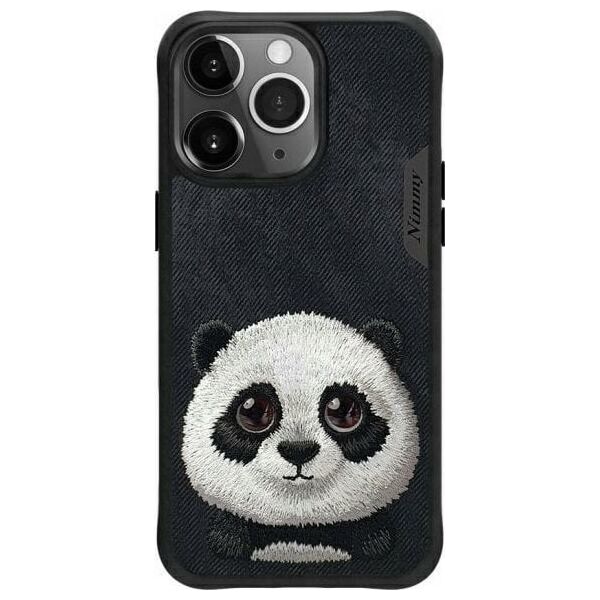 Θήκη Nimmy iPhone 15 Pro 6,1" μαύρο/μαύρο Big Eyed Pet 2.0 Panda 14451338 6971080317453
