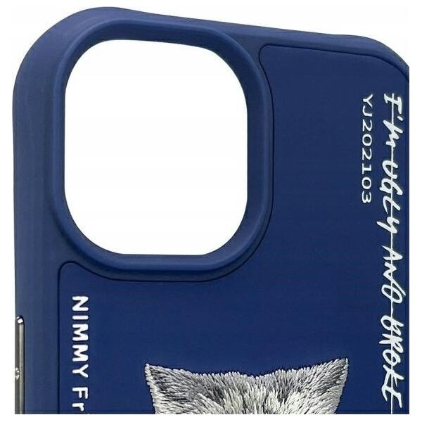 Nimmy case iPhone 15 6.1" blue/blue Glasses Cool Cat