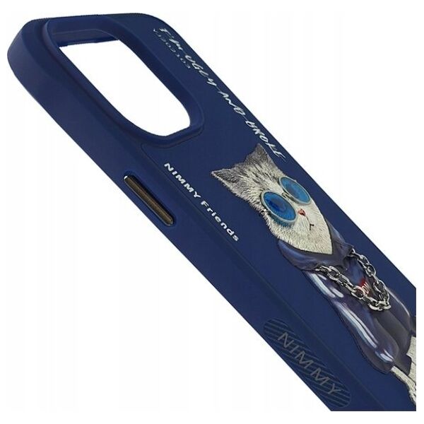 Nimmy iPhone 15 Pro 6.1" Case Blue/Blue Glasses Cool Cat