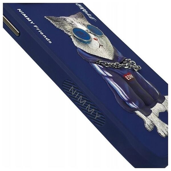 Nimmy iPhone 15 Pro 6.1" Case Blue/Blue Glasses Cool Cat