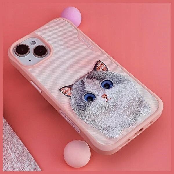 Nimmy iPhone 15 Pro 6.1" Case Pink Big Eyed Pet 2.0 Cat
