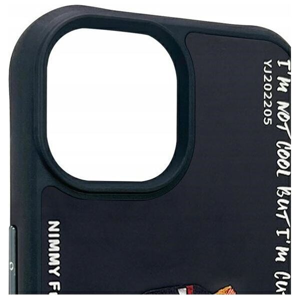 Nimmy case iPhone 15 6.1" black/black Glasses Cool Cat