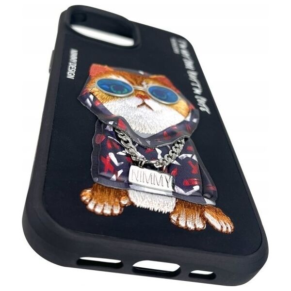 Nimmy case iPhone 15 6.1" black/black Glasses Cool Cat