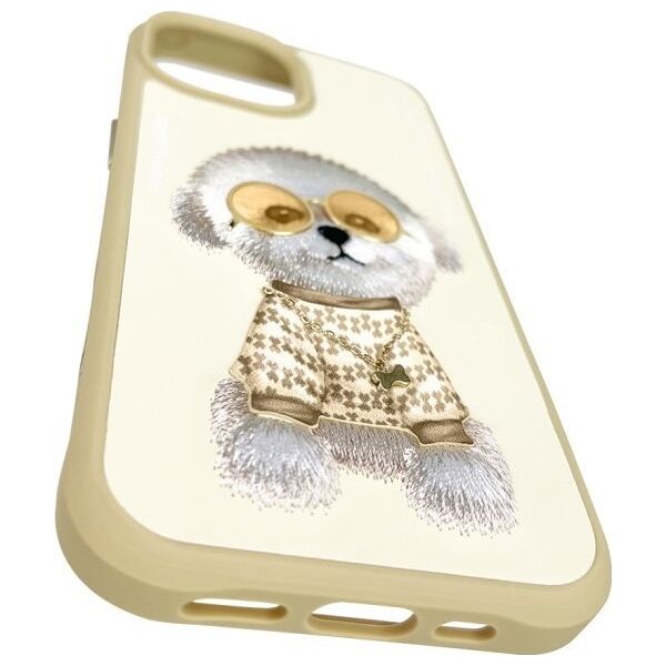 Nimmy iPhone 15 6.1" case khaki Glasses Cool Dog